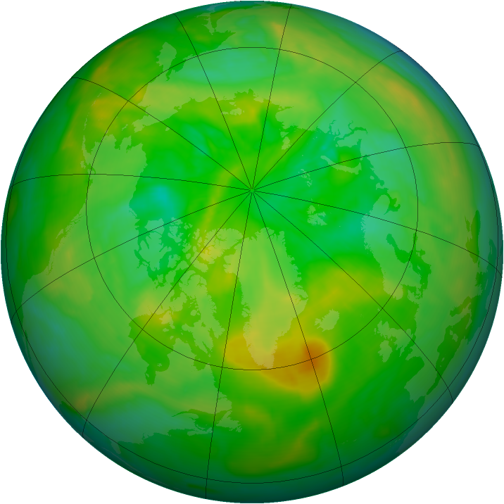 Arctic ozone map for 05 July 2013